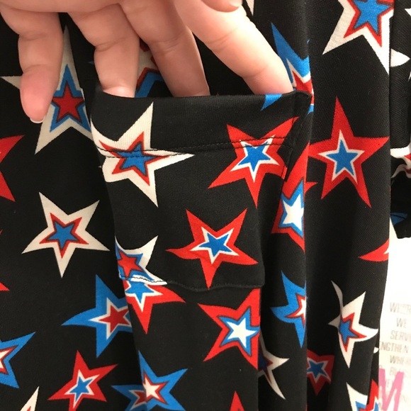 NWT Lularoe Carly Dress Stars Patriotic American - Picture 4 of 9